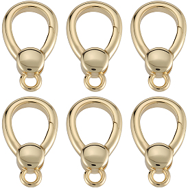 6шт. латунные пружинные кольца-затворы, слеза, без кадмия и без свинца, долговечный