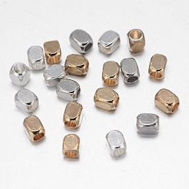 Perles d'espacement en laiton cuboïde, 2x4x2mm, Trou: 1mm