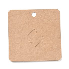 Blank Kraft Paper Broochs Display Cards, Square