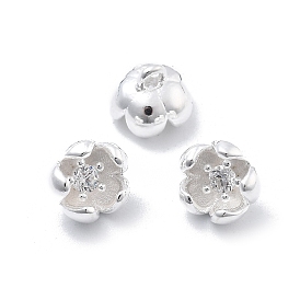 925 стерлинговое серебро, прозрачные кубические цирконии 3d цветочные подвески