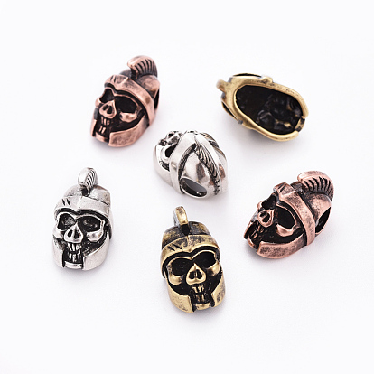 Латунные бусины, череп шлем бусы