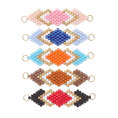 Бисер ручной работы миюки, ромбовидный соединительный элемент для ткацкого станка, подвески, с 304 кольцами из нержавеющей стали