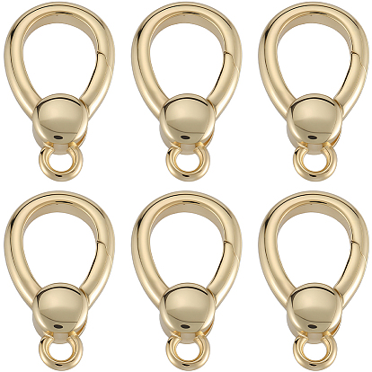 6шт. латунные пружинные кольца-затворы, слеза, без кадмия и без свинца, долговечный