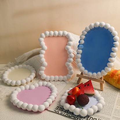 DIY Silicone Geometric Bubble Coaster Molds, for Coaster Mat Making, Round/Pentagon/Heart/Wave/Oval