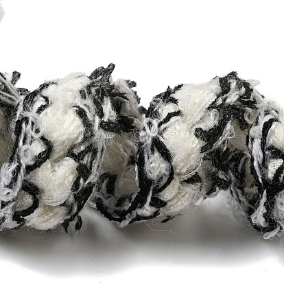 Two Tone Polyester Crochet Lace Trim, Knitted Decor Trimming for Clothes Bridal Dress, Black