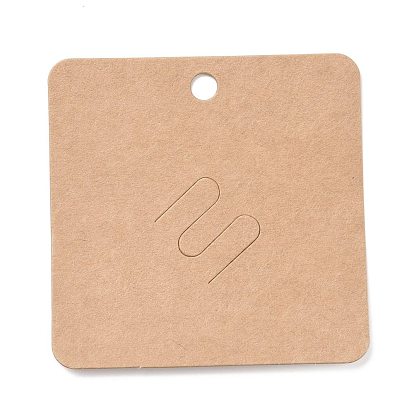 Tarjetas de exhibición de broches de papel kraft en blanco, plaza
