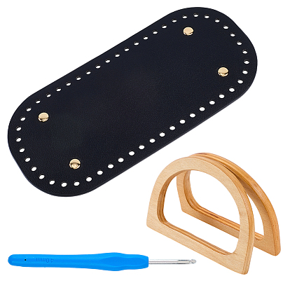 Наборы для изготовления кошельков своими руками, в том числе 1 овальные сумки из искусственной кожи для вязания крючком, подкладка для формирования низа ногтя, 2 D-образные ручки из смолы и 1 крючок из оксида алюминия