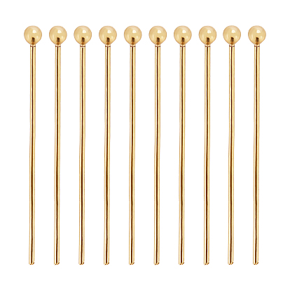 Brass Ball Head Pins, Long-Lasting Plated, Real 18K Gold Plated