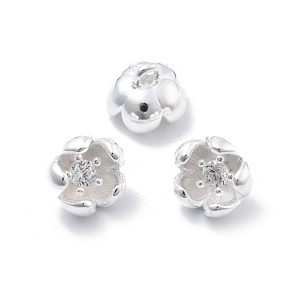 925 стерлинговое серебро, прозрачные кубические цирконии 3d цветочные подвески