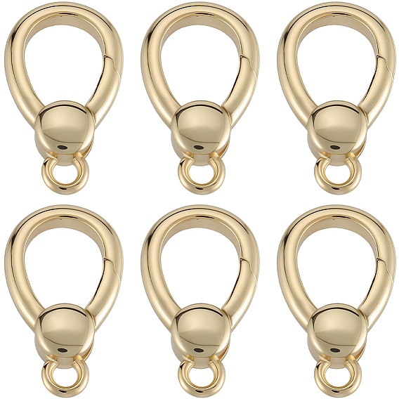 6шт. латунные пружинные кольца-затворы, слеза, без кадмия и без свинца, долговечный