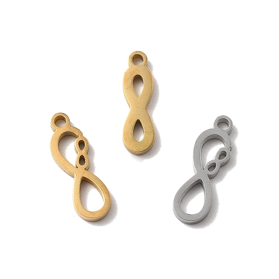 304 подвески из нержавеющей стали, брелок с символом бесконечности, ионное покрытие (ip), лазерная резка
