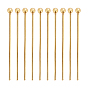 Brass Ball Head Pins, Long-Lasting Plated, Real 18K Gold Plated