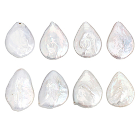 8Pcs Baroque Natural Keshi Pearl Beads, Teardrop
