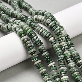 Натуральные зеленые пятна яшмовых нитей, рондель