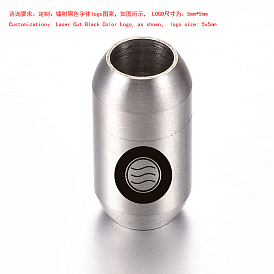 304 fermoirs magnétiques en acier inoxydable avec extrémités à coller, surface mate, ovale