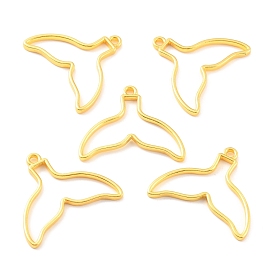 Alloy Open Back Bezel Pendants, for DIY UV Resin, Epoxy Resin, Pressed Flower Jewelry, Cadmium Free & Lead Free, Fishtail