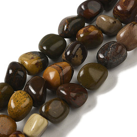 Natural Petrified Wood Beads Strands, Nuggets, Tumbled Stone
