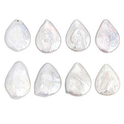 8Pcs Baroque Natural Keshi Pearl Beads, Teardrop