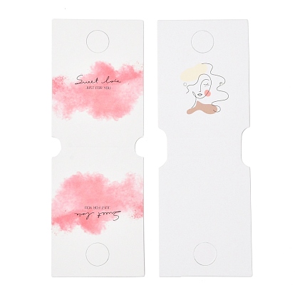 Tarjetas colgantes de cartón plegado sobre papel, utilizado para la exhibición de la goma del pelo