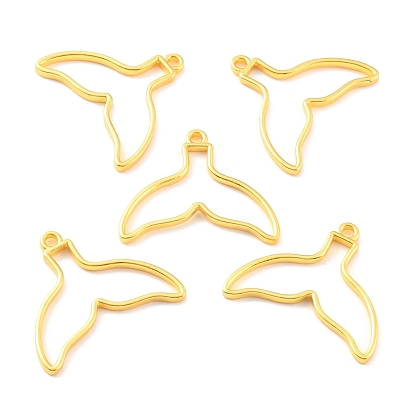 Alloy Open Back Bezel Pendants, for DIY UV Resin, Epoxy Resin, Pressed Flower Jewelry, Cadmium Free & Lead Free, Fishtail