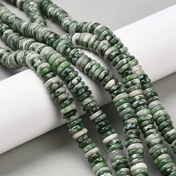 Натуральные зеленые пятна яшмовых нитей, рондель