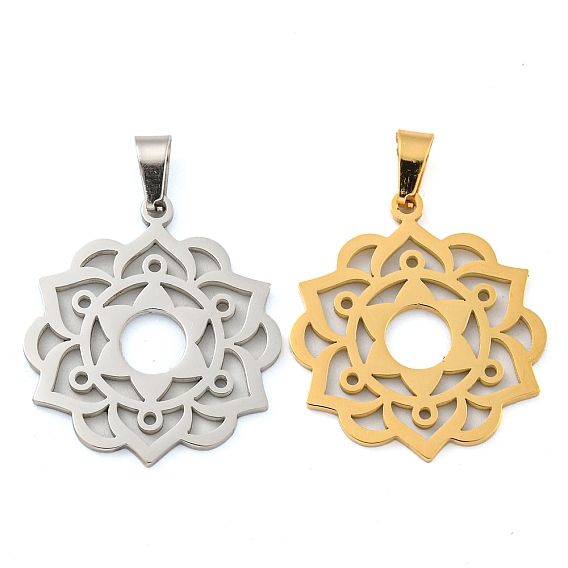 304 подвески из нержавеющей стали, лазерная резка, цветочный шарм