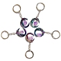 Alloy Keychain, with Natural Amethyst