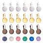 Harz Cabochons, Nachahmung druzy Achat, mit Messing-Leverback-Ohrring-Befund, Flachrund