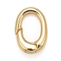 Rack Plating Brass Spring Gate Rings, Cadmium Free & Nickel Free & Lead Free, Long-Lasting Plated, Oval Rings