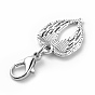 Alloy Pendant Decoration, with Zinc Alloy Lobster Claw Clasps, Angel & Wings