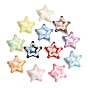 UV Plating Embossed Opaque Acrylic Beads, Iridescent, Star