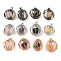Natural Gemstone Pendants, Ball Charms with Rack Plating Brass Findings, Lead Free & Cadmium Free