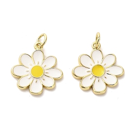 Латунь эмаль подвески, с целью перехода в кольце, цветочный шарм, долговечный, без кадмия и без свинца, стойки покрытие, реальный 18 k позолоченный