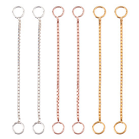 6 шт. 3 цвета стерлингового серебра концы с цепочкой