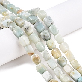 Natural Flower Amazonite Beads Strands, Cuboid