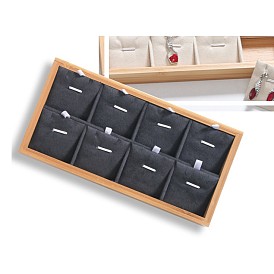 Bandeja rectangular de madera para joyas, para anillos, , Aretes, exhibición de la baratija