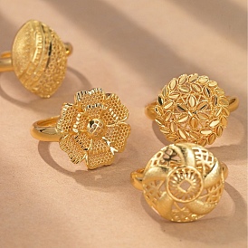 Латунные регулируемые кольца для женщин, золотые