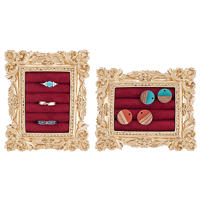 2 сумки 2 стили золотая фоторамка смоляное кольцо органайзер держатель с бархатным ковриком, фото реквизит, прямоугольные