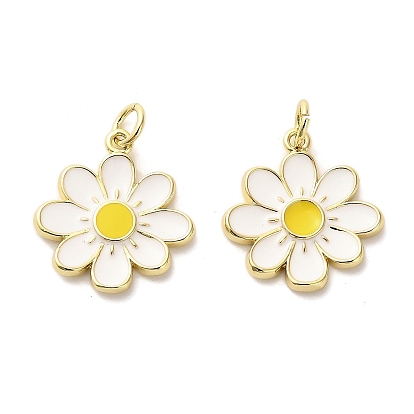 Латунь эмаль подвески, с целью перехода в кольце, цветочный шарм, долговечный, без кадмия и без свинца, стойки покрытие, реальный 18 k позолоченный