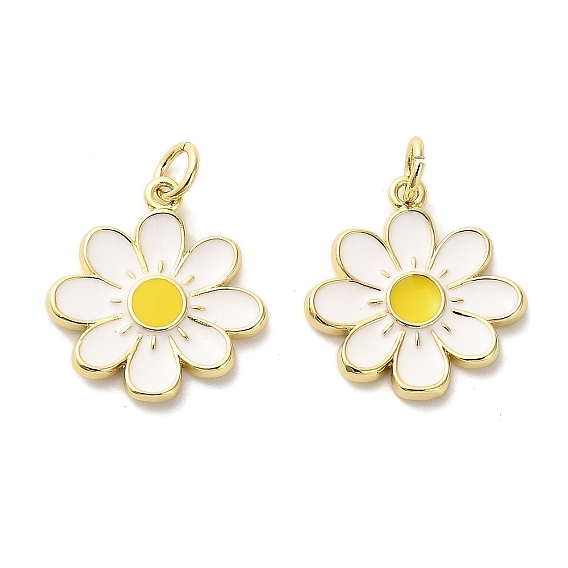 Латунь эмаль подвески, с целью перехода в кольце, цветочный шарм, долговечный, без кадмия и без свинца, стойки покрытие, реальный 18 k позолоченный