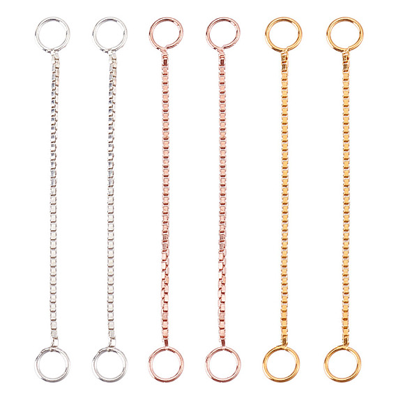 6 шт. 3 цвета стерлингового серебра концы с цепочкой