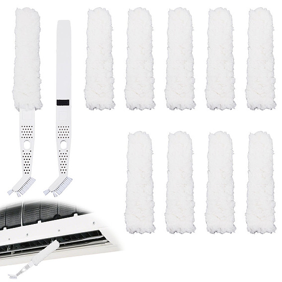 12 piezas 2 estilos cepillos de limpieza de fibra superfina, para aire acondicionado y persianas
