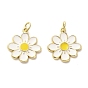 Латунь эмаль подвески, с целью перехода в кольце, цветочный шарм, долговечный, без кадмия и без свинца, стойки покрытие, реальный 18 k позолоченный