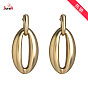 Stylish Metal Chain Hoop Earrings with Clasp for Women's Fashion Jewelry