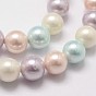 Polished Shell Pearl Bead Strands, Grade A, Round