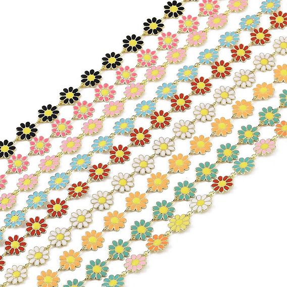 Латунные цепные цепи, с катушкой и эмалевой хризантемой, долговечный, без кадмия, без никеля и без свинца, несварные