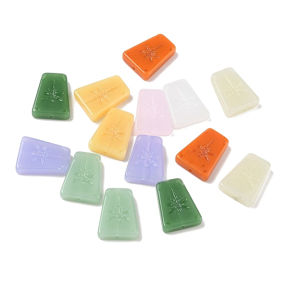 Backfarbe Glasperlen, Trapez mit Libelle