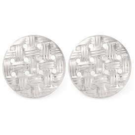 Anti-Tarnish 304 Stainless Steel Studs Earring Findings, with Hoop, Flat Round