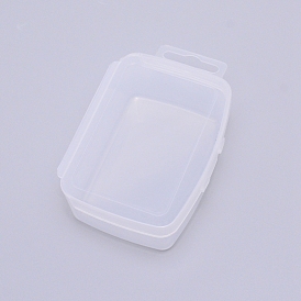 Transparent Plastic Bead Containers, with Hinged Lids, Flip Cover, Suspensibility, Rectangle
