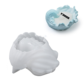 DIY Silicone Conch Shape Candle Holders Molds, Resin Plaster Cement Casting Molds
